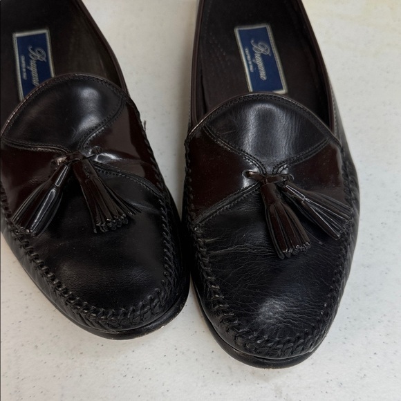 Bragano Cole Haan (MADE IN ITALY) Men’s Loafers Black Leather Tassels 9.5 - Picture 3 of 13
